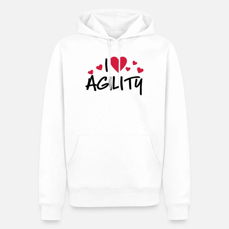 agility - Sweat à capuche Premium bio Homme - blanc