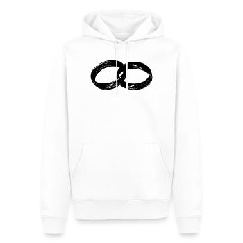 Les anneaux de mariage - Sweat à capuche Premium bio Homme - blanc - Devant - Nico (187cm)