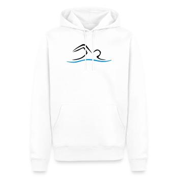 NAGE - Sweat à capuche Premium bio Homme - blanc - Devant - Nico (187cm)