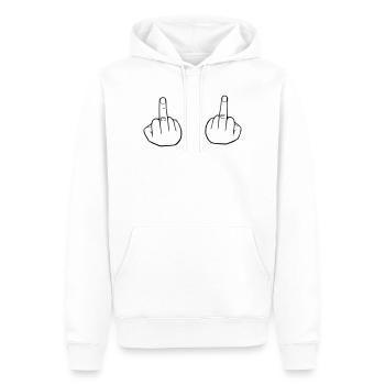 Mittelfinger, doppelter Stinkefinger - Männer Premium Bio Hoodie - Weiß - Vorne - Nico (187cm)