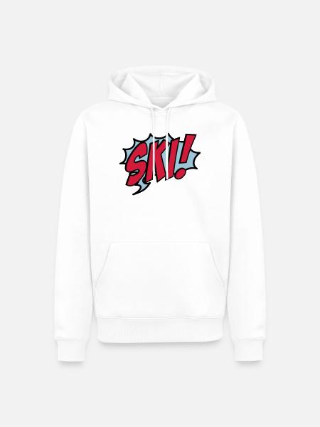 Ski - Männer Premium Bio Hoodie - Weiß