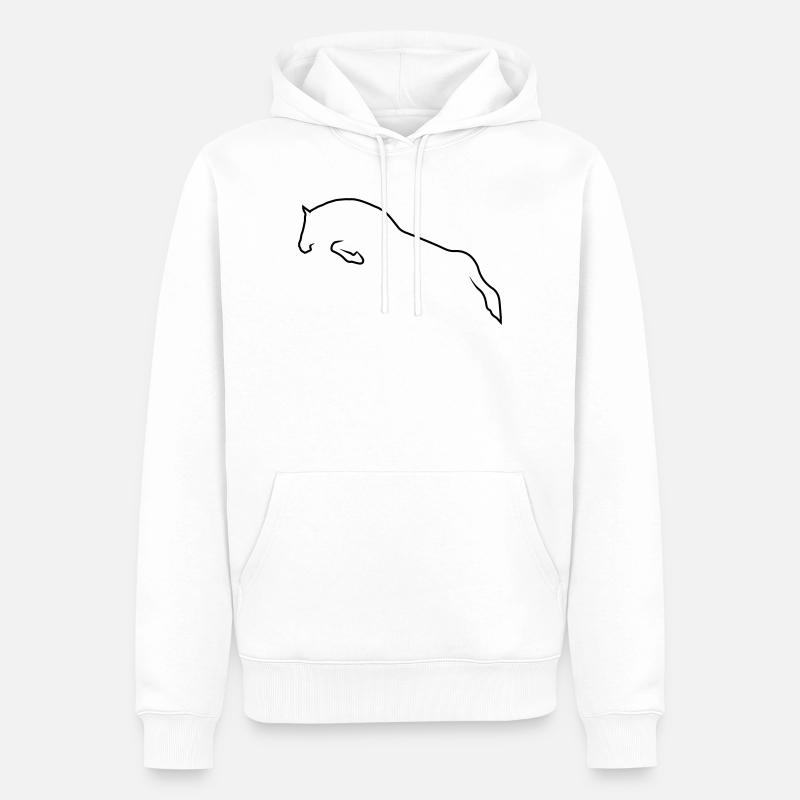 Springpferd - Männer Premium Bio Hoodie - Weiß