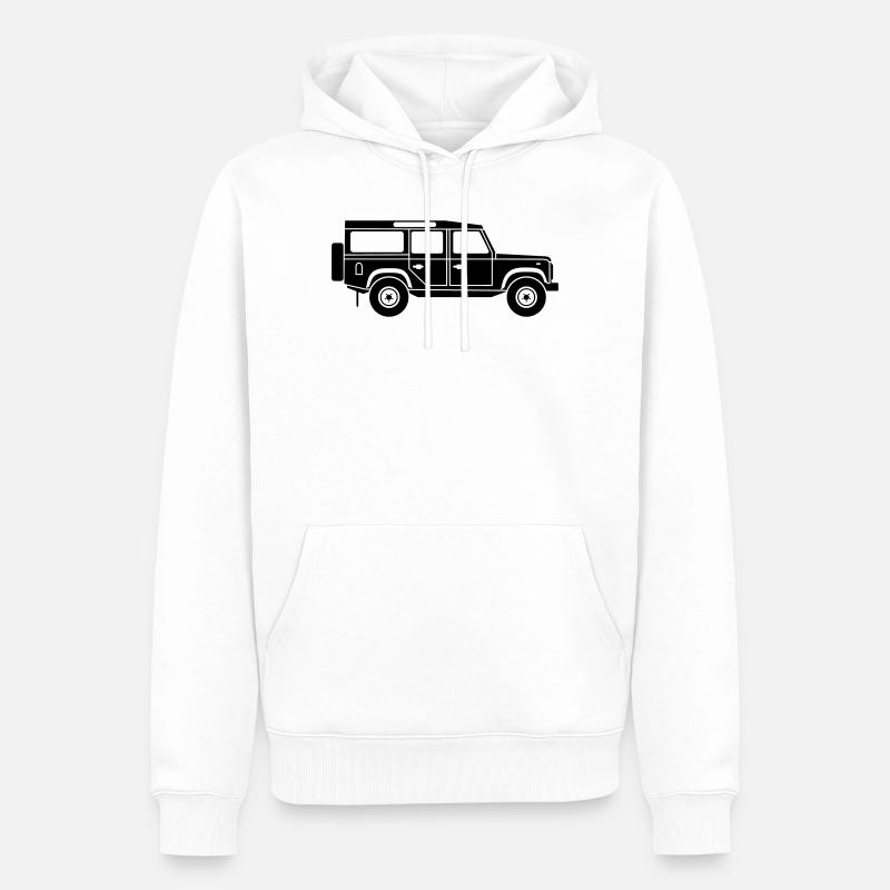 Defender D110 NEU - Männer Premium Bio Hoodie - Weiß