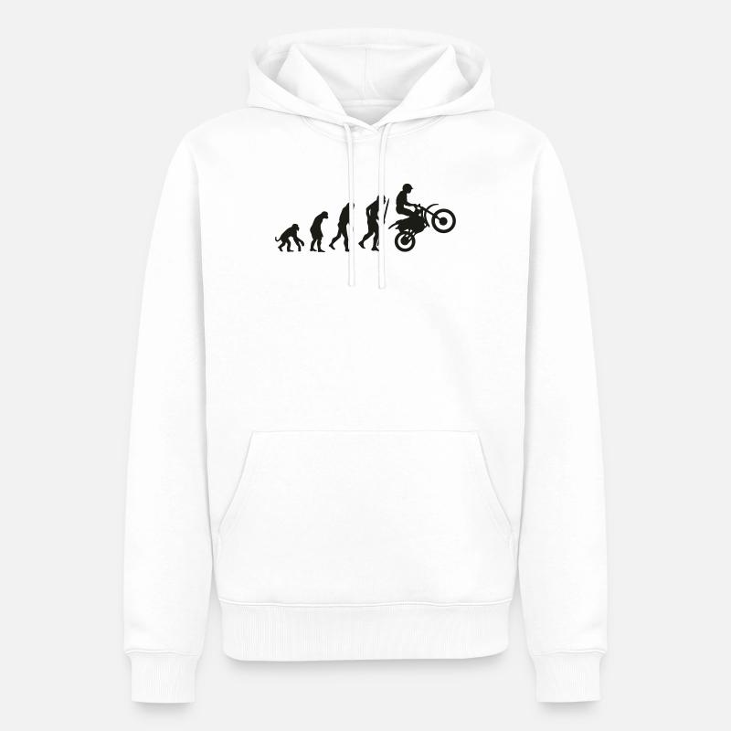 Evolution moto - Sweat à capuche Premium bio Homme - blanc