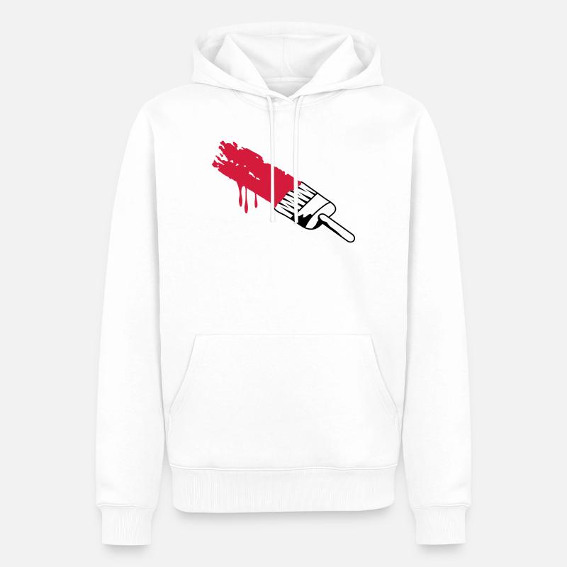 Pinsel mit Farbe - Männer Premium Bio Hoodie - Weiß