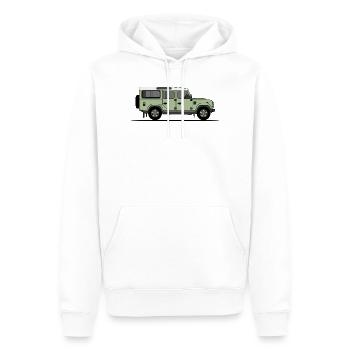 Verteidiger 110 - Männer Premium Bio Hoodie - Weiß - Vorne - Nico (187cm)