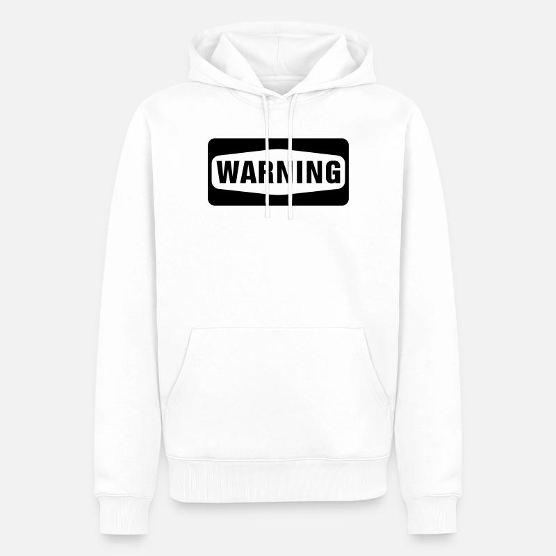 Warning - Sweat à capuche Premium bio Homme - blanc