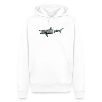 Le requin pèlerin de pèlerin de requin - Réquin pelerin - Sweat à capuche Premium bio Homme - blanc - Devant - Nico (187cm)