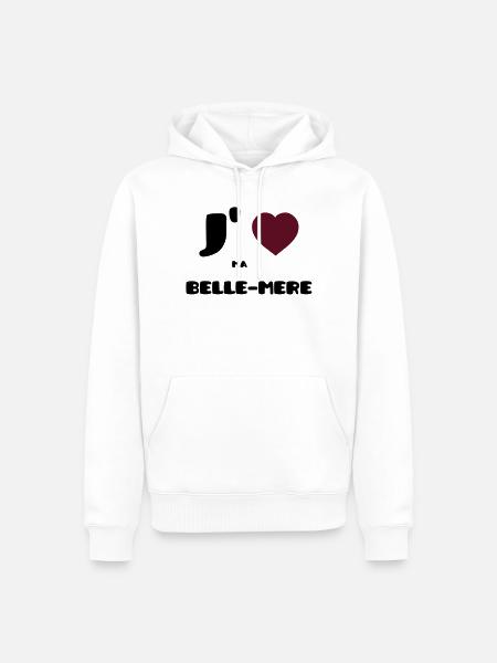 J'aime ma belle-mère (V) - Sweat à capuche Premium bio Homme - blanc