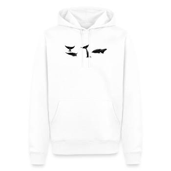 Queue de baleine - fluke de baleine - queues de baleines - Sweat à capuche Premium bio Homme - blanc - Devant - Nico (187cm)