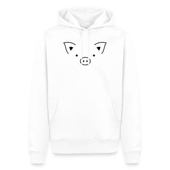 Schwein Sau Schweinchen Ferkel Eber I Geschenkidee - Männer Premium Bio Hoodie - Weiß - Vorne - Nico (187cm)
