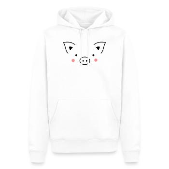 Schwein Sau Schweinchen Ferkel Eber I Geschenkidee - Männer Premium Bio Hoodie - Weiß - Vorne - Nico (187cm)