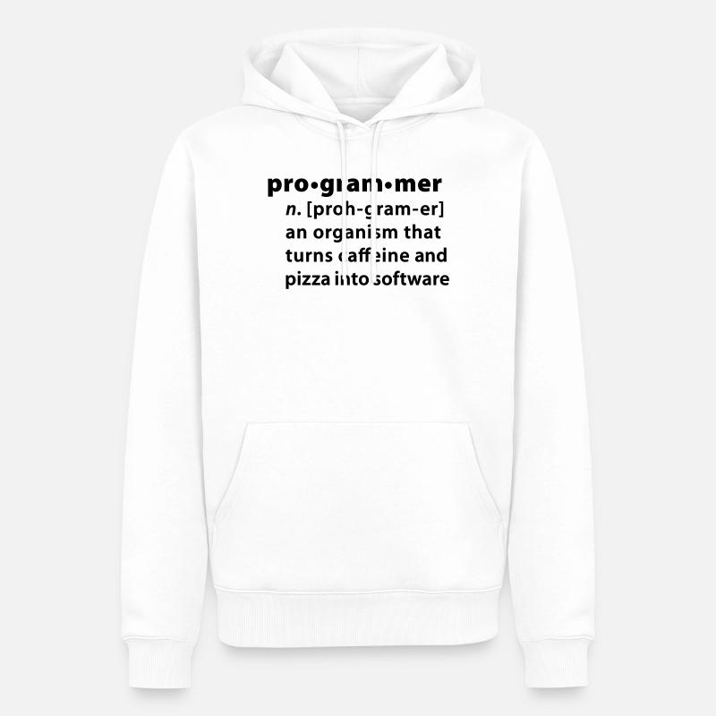 Programmer definition - Programmer la définition - Sweat à capuche Premium bio Homme - blanc