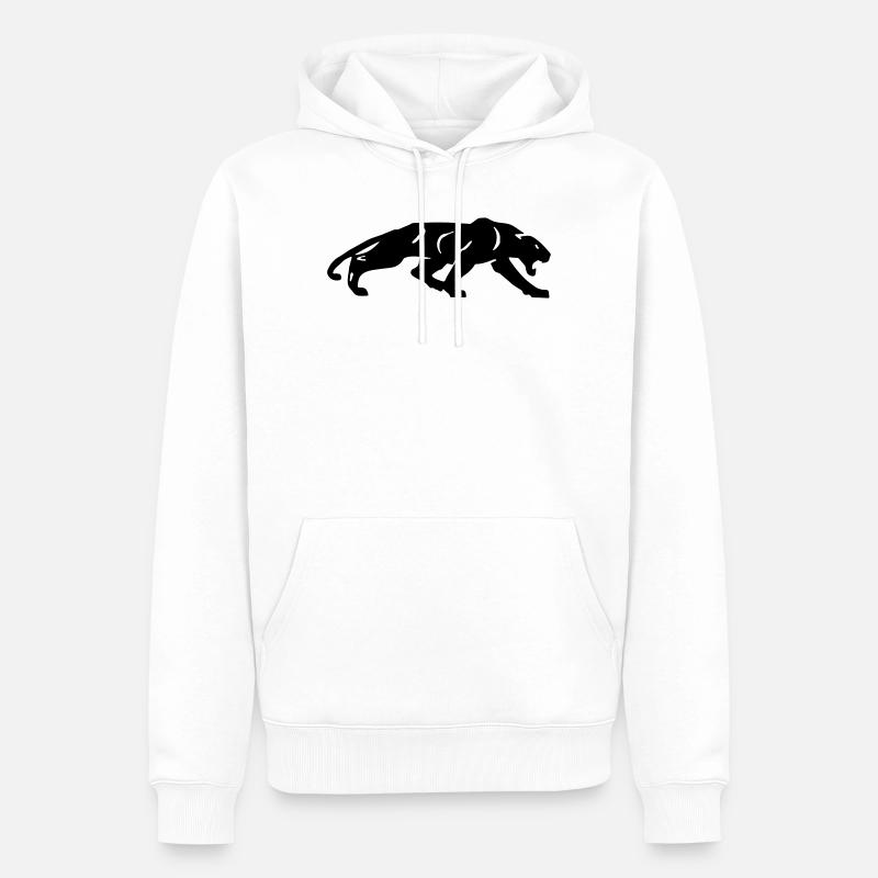 Schwarzer Panther - Männer Premium Bio Hoodie - Weiß