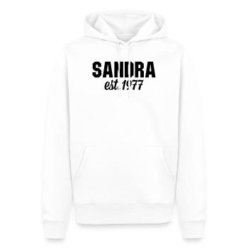 Sandra est 1977 - Männer Premium Bio Hoodie - Weiß - Vorne - Nico (187cm)
