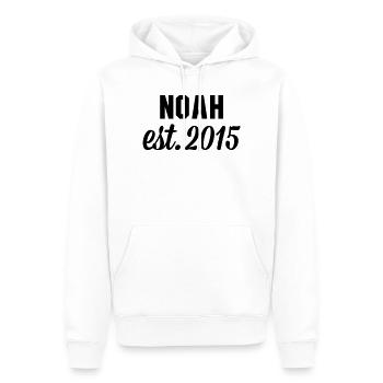 Noah est 2015 - Männer Premium Bio Hoodie - Weiß - Vorne - Nico (187cm)