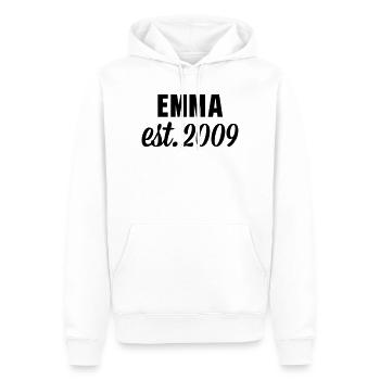 Emma est 2009 - Männer Premium Bio Hoodie - Weiß - Vorne - Nico (187cm)
