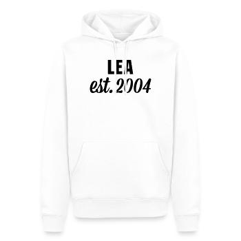 Lea est 2004 - Männer Premium Bio Hoodie - Weiß - Vorne - Nico (187cm)