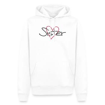 Soeur coeur cadeau soeur coeur - Sweat à capuche Premium bio Homme - blanc - Devant - Nico (187cm)