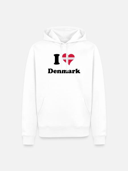 I love Denmark - Men’s Premium Organic Hoodie - white