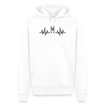 heavy_metal_hand - Sweat à capuche Premium bio Homme - blanc - Devant - Nico (187cm)