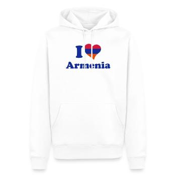 I love Armenia - Ich liebe Armenien. - Männer Premium Bio Hoodie - Weiß - Vorne - Nico (187cm)