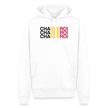 CHARLEROI Belgique Belgique Drapeau - Sweat à capuche Premium bio Homme - blanc - Devant - Nico (187cm)