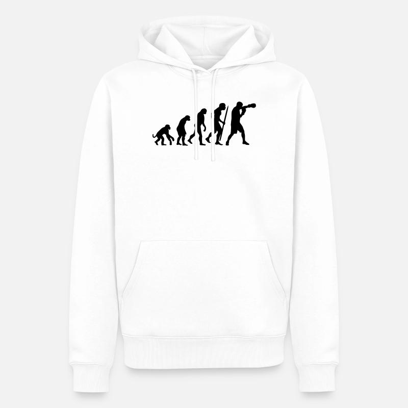 Evolution de la boxe - Sweat à capuche Premium bio Homme - blanc