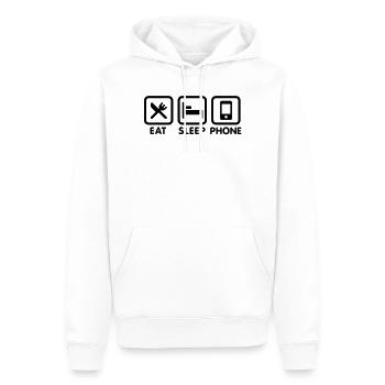 Essen Schlaftelefon - Männer Premium Bio Hoodie - Weiß - Vorne - Nico (187cm)