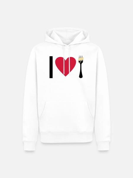 I love Pasta - Men’s Premium Organic Hoodie - white