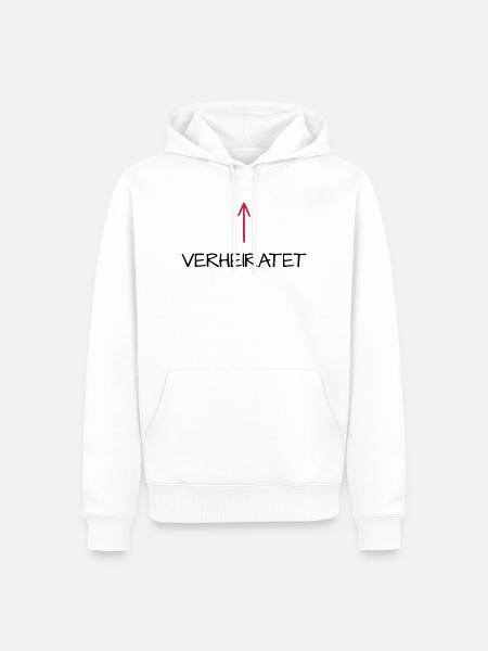 Verheiratet Pfeil Hochzeit Partnerlook - Männer Premium Bio Hoodie - Weiß