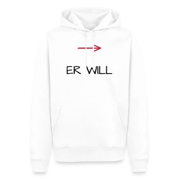 He wants bachelor party arrow - Men’s Premium Organic Hoodie - white - Front - Nico (187cm)
