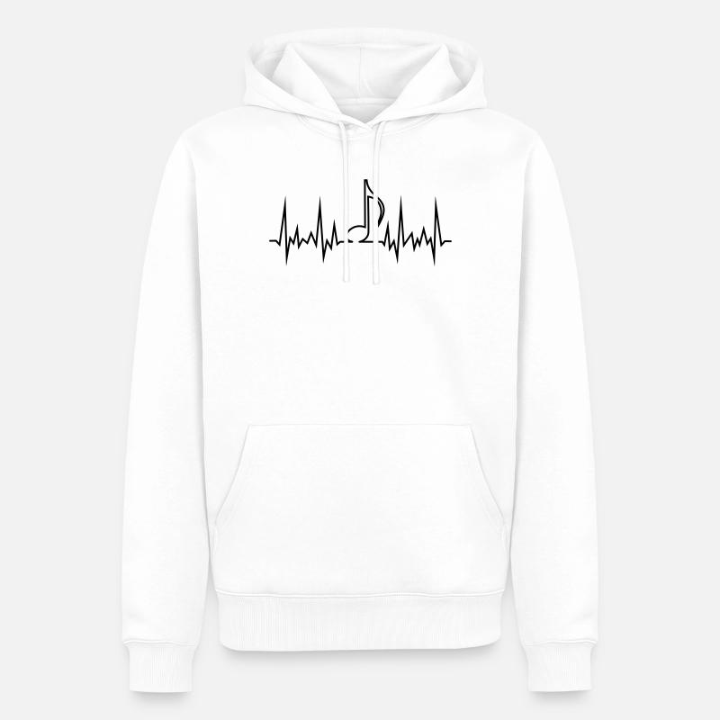 wave_note - Männer Premium Bio Hoodie - Weiß