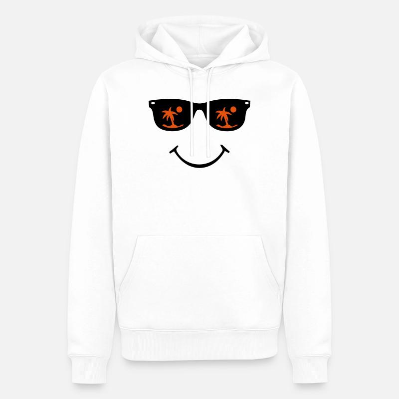 Lunettes de soleil - Sweat à capuche Premium bio Homme - blanc