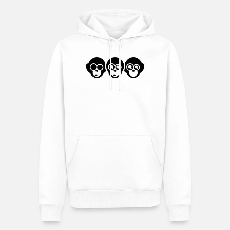 die drei affen - Männer Premium Bio Hoodie - Weiß