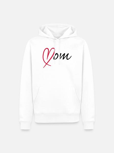 Mom Heart | Herz - Men’s Premium Organic Hoodie - white