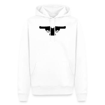 Pistolen - Männer Premium Bio Hoodie - Weiß - Vorne - Nico (187cm)