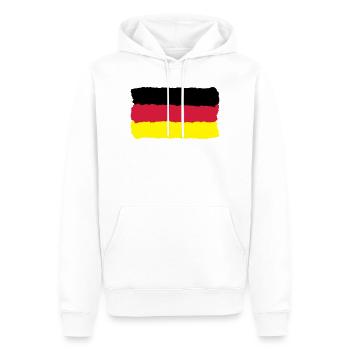 schwarz rot gold Deutschland Fahne Germany - Männer Premium Bio Hoodie - Weiß - Vorne - Nico (187cm)