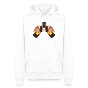 deux bières! Pour l'amateur de bière! - Sweat à capuche Premium bio Homme - blanc - Devant - Nico (187cm)