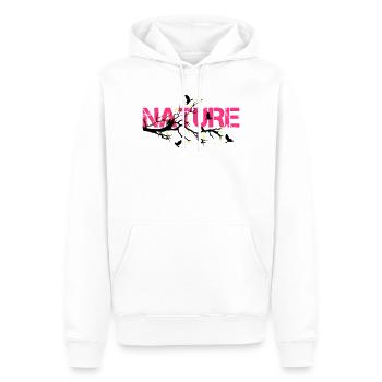 Nature en Rose Éclatante - Sweat à capuche Premium bio Homme - blanc - Devant - Nico (187cm)