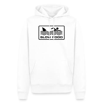 Slow Food - Männer Premium Bio Hoodie - Weiß - Vorne - Nico (187cm)