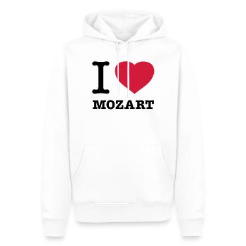 I LOVE MOZART - Männer Premium Bio Hoodie - Weiß - Vorne - Nico (187cm)