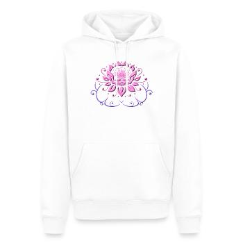 Lotusblume, Lotus mit Blättern. Yoga. - Männer Premium Bio Hoodie - Weiß - Vorne - Nico (187cm)