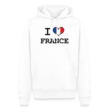 I Love France - Männer Premium Bio Hoodie - Weiß - Vorne - Nico (187cm)