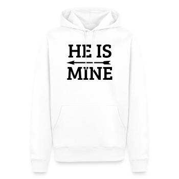 he is mine - Männer Premium Bio Hoodie - Weiß - Vorne - Nico (187cm)