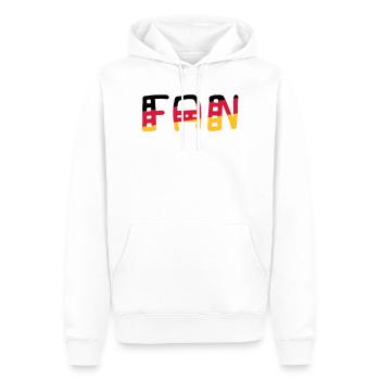 FAN - Shirt Deutschland - Männer Premium Bio Hoodie - Weiß - Vorne - Nico (187cm)