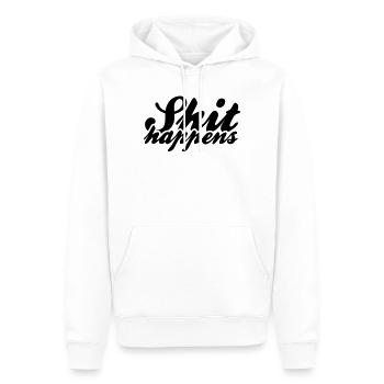 Shit Happens and Politics - Men’s Premium Organic Hoodie - white - Front - Nico (187cm)