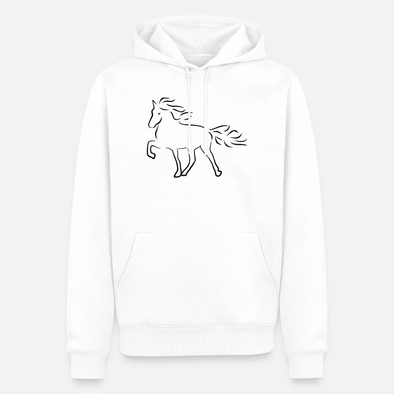 Cheval d’Islande - Sweat à capuche Premium bio Homme - blanc