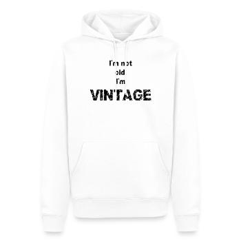 Vintage - Sweat à capuche Premium bio Homme - blanc - Devant - Nico (187cm)