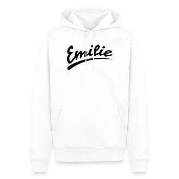 emilie | Emilie - Sweat à capuche Premium bio Homme - blanc - Devant - Nico (187cm)